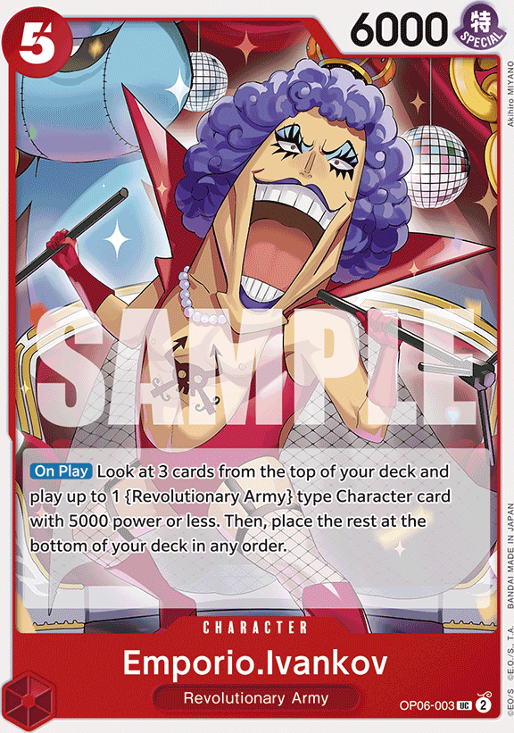 Emporio.Ivankov OP06-003, the UC printing from OP-06 of the One Piece Card Game