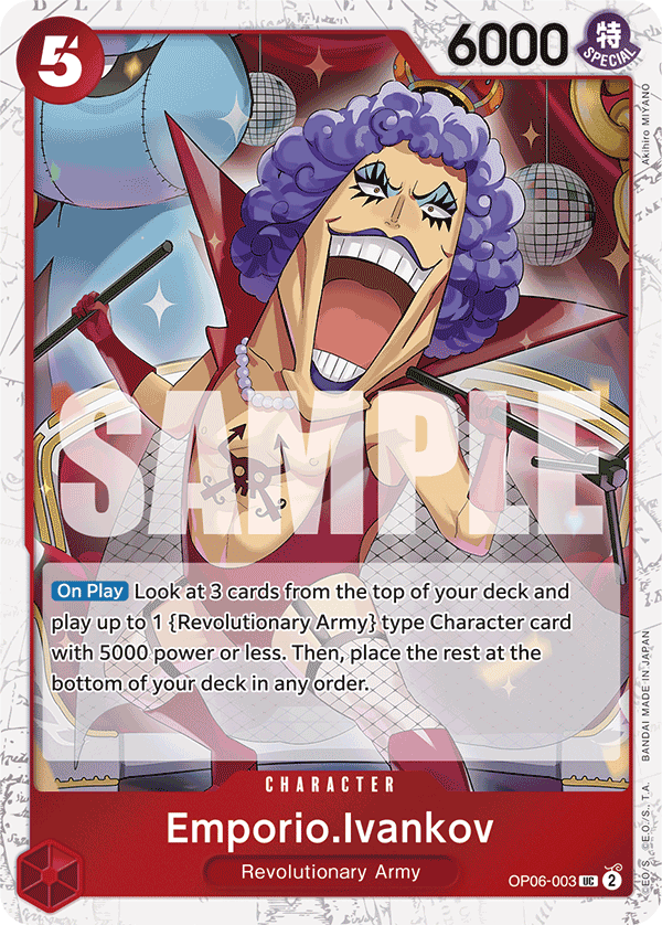 Emporio.Ivankov OP06-003, the UC printing from OP-06 of the One Piece Card Game