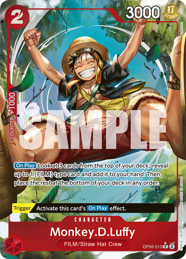Monkey D. Luffy OP06-013, the R printing from OP-06 of the One Piece Card Game
