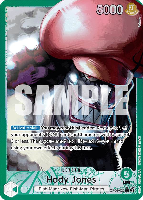Hody Jones OP06-020, the L printing from OP-06 of the One Piece Card Game