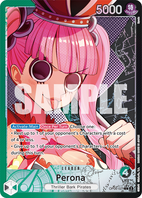 Perona OP06-021, the L printing from OP-06 of the One Piece Card Game
