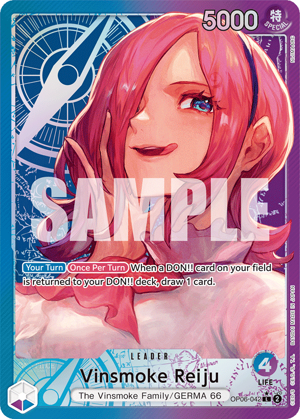 Vinsmoke Reiju OP06-042, the L printing from OP-06 of the One Piece Card Game