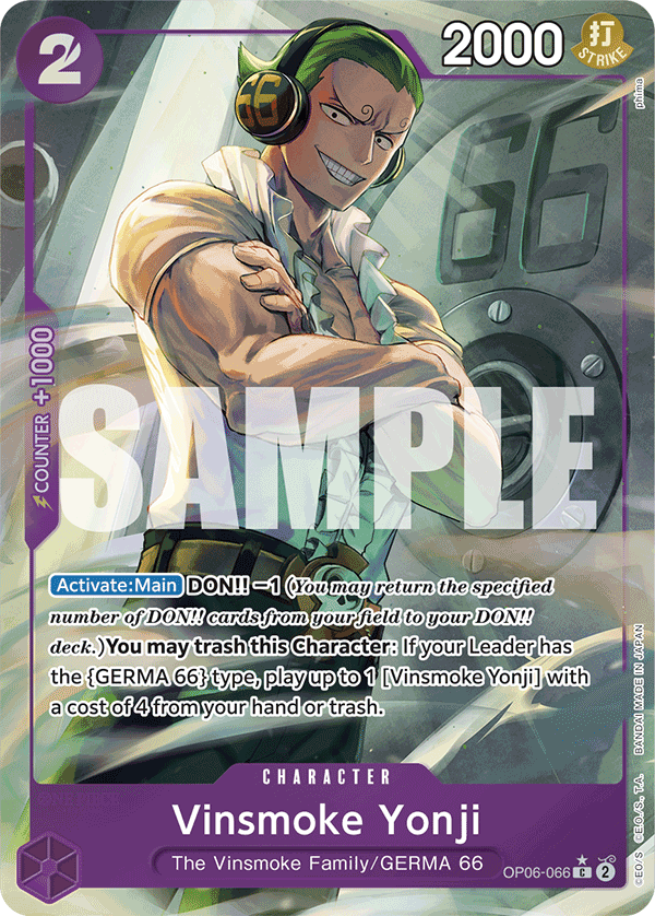 Vinsmoke Yonji OP06-066, the C printing from OP-06 of the One Piece Card Game