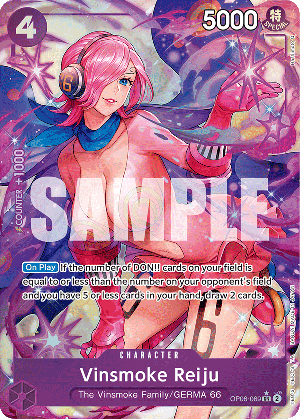 Vinsmoke Reiju OP06-069, the SR printing from OP-06 of the One Piece Card Game