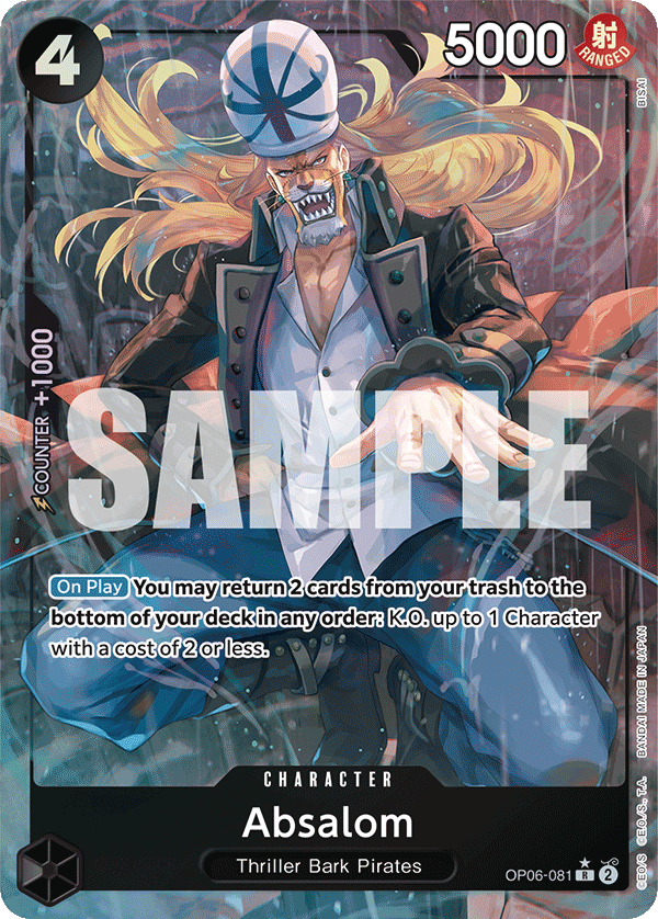 Absalom OP06-081, the R printing from OP-06 of the One Piece Card Game
