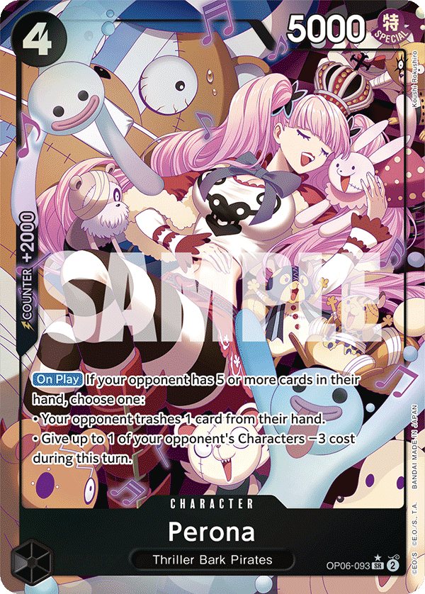 Perona OP06-093, the SR printing from OP-06 of the One Piece Card Game