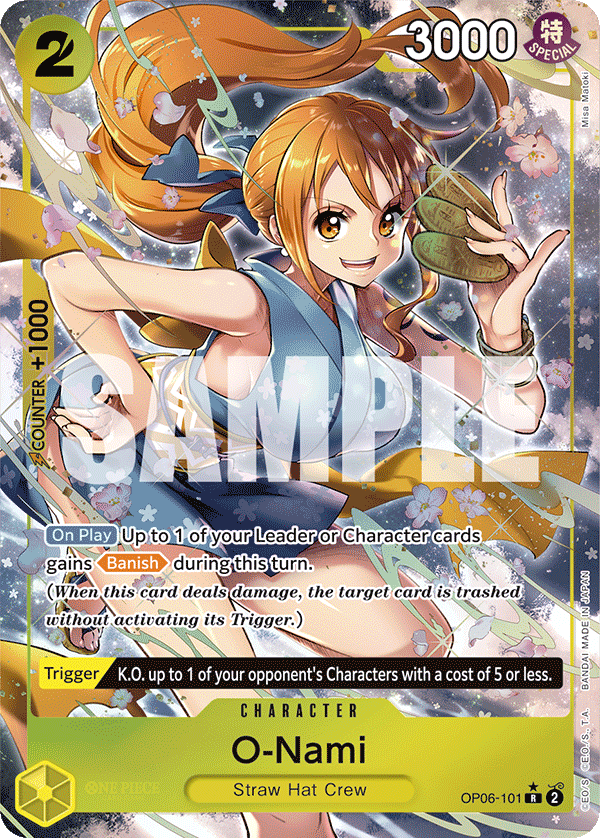 O-Nami OP06-101, the R printing from OP-06 of the One Piece Card Game