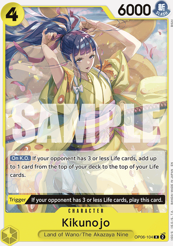 Kikunojo OP06-104, the R printing from OP-06 of the One Piece Card Game