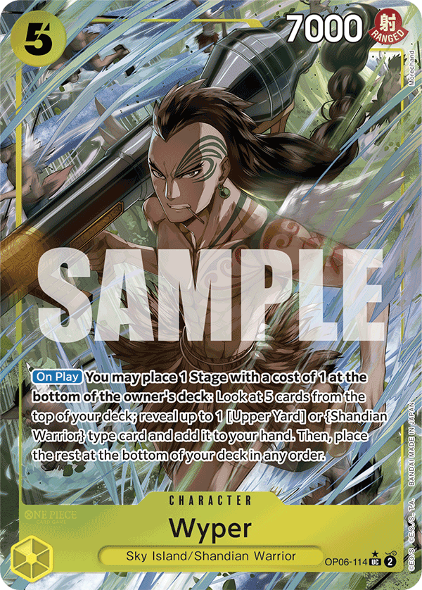 Wyper OP06-114, the UC printing from OP-06 of the One Piece Card Game
