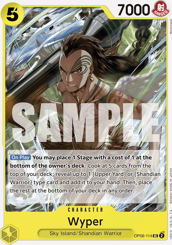 Wyper OP06-114, the UC printing from OP-06 of the One Piece Card Game