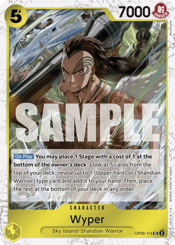 Wyper OP06-114, the UC printing from OP-06 of the One Piece Card Game