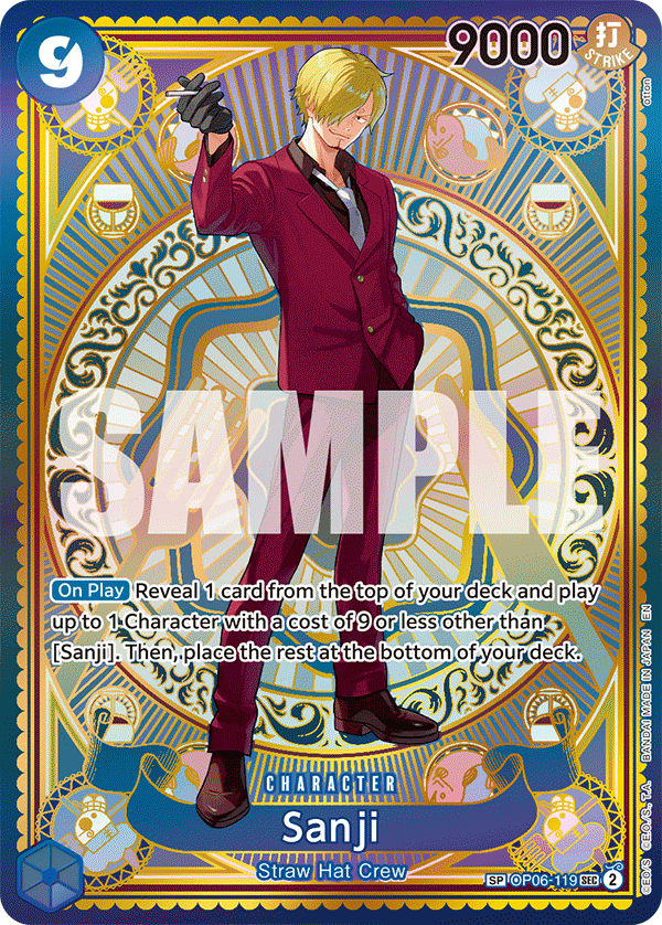 Sanji OP06-119, the SP printing from OP-06 of the One Piece Card Game