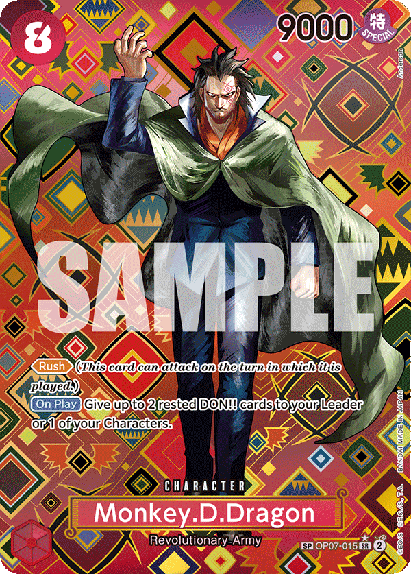 Monkey.D.Dragon OP07-015, the SP printing from OP-07 of the One Piece Card Game