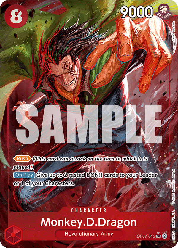 Monkey.D.Dragon OP07-015, the SR printing from OP-07 of the One Piece Card Game