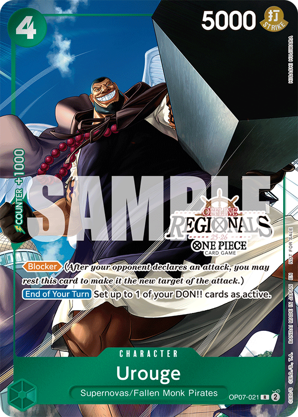 Urouge OP07-021, the R printing from OP-07 of the One Piece Card Game