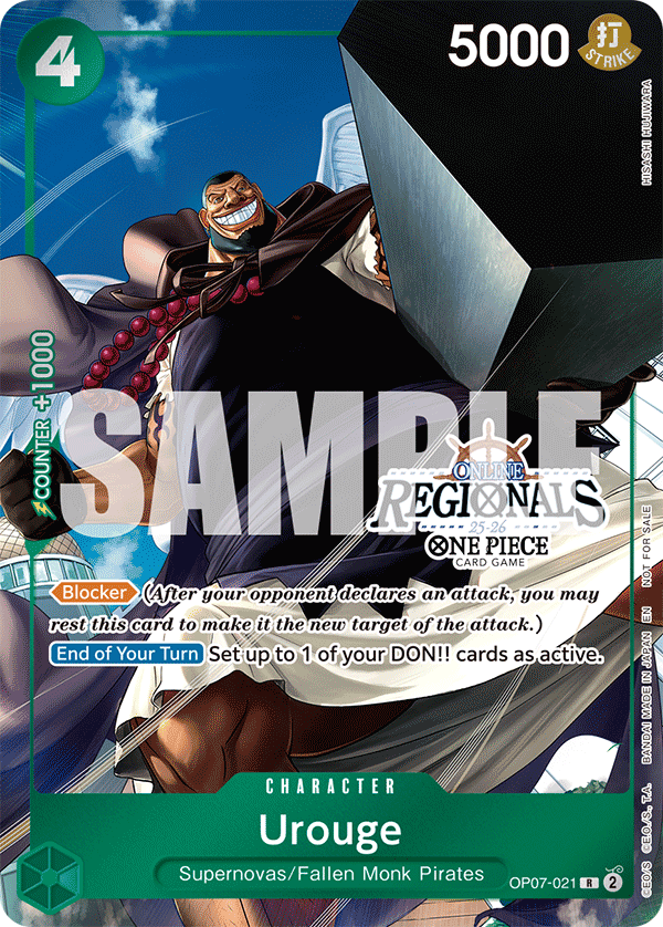 Urouge OP07-021, the R printing from OP-07 of the One Piece Card Game