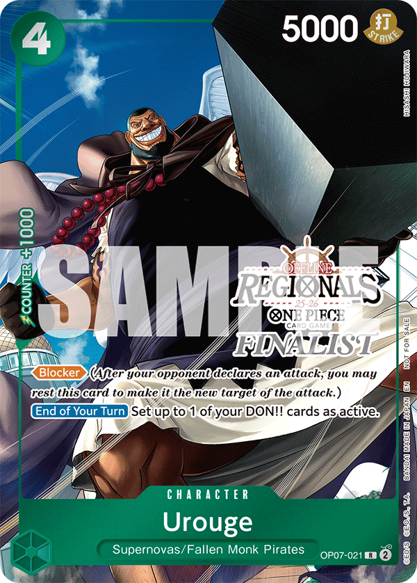 Urouge OP07-021, the R printing from OP-07 of the One Piece Card Game
