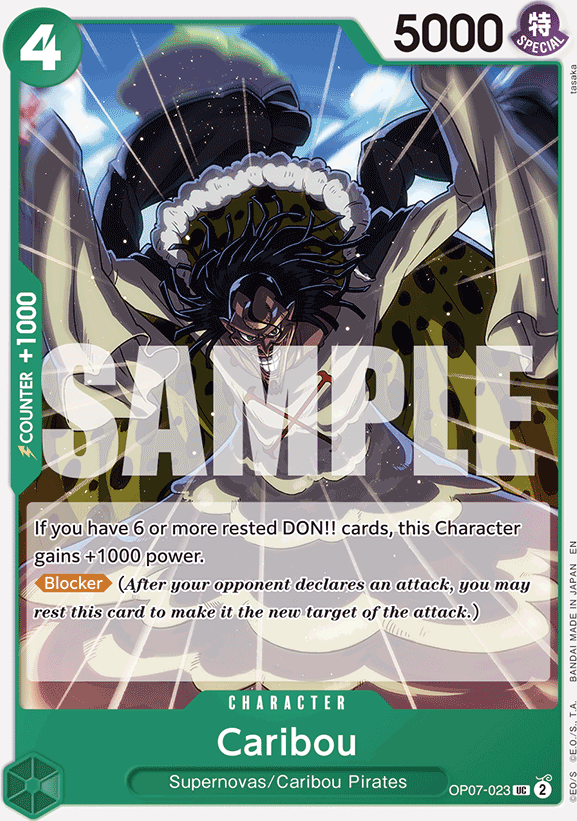 Caribou OP07-023, the UC printing from OP-07 of the One Piece Card Game