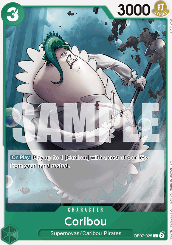 Coribou OP07-025, the C printing from OP-07 of the One Piece Card Game