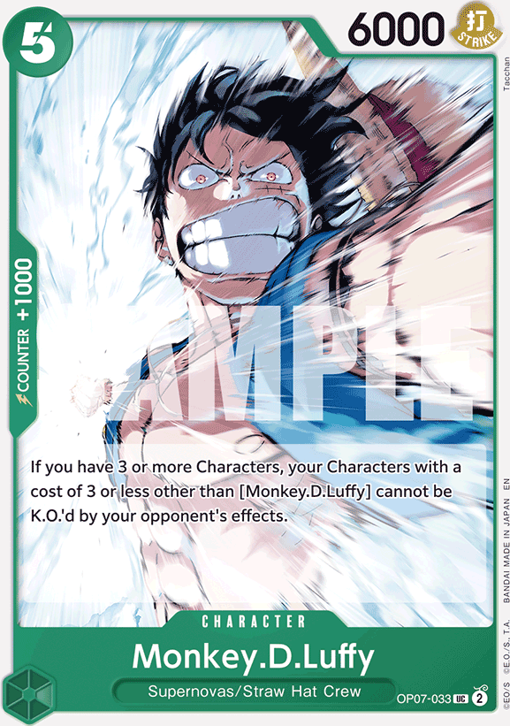 Monkey D. Luffy OP07-033, the UC printing from OP-07 of the One Piece Card Game