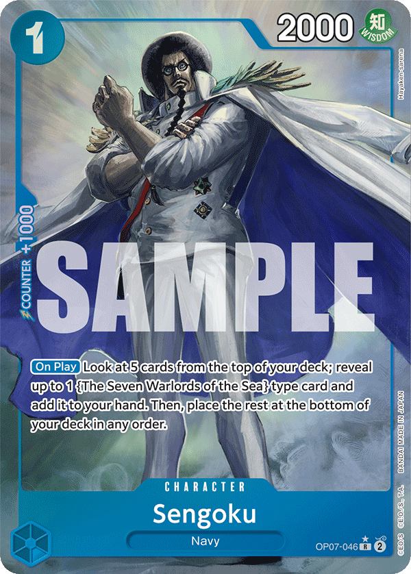 Sengoku OP07-046, the R printing from OP-07 of the One Piece Card Game