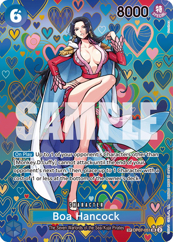 Boa Hancock OP07-051, the SP printing from OP-07 of the One Piece Card Game
