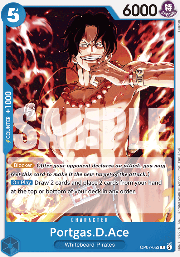 Portgas.D.Ace OP07-053, the R printing from OP-07 of the One Piece Card Game
