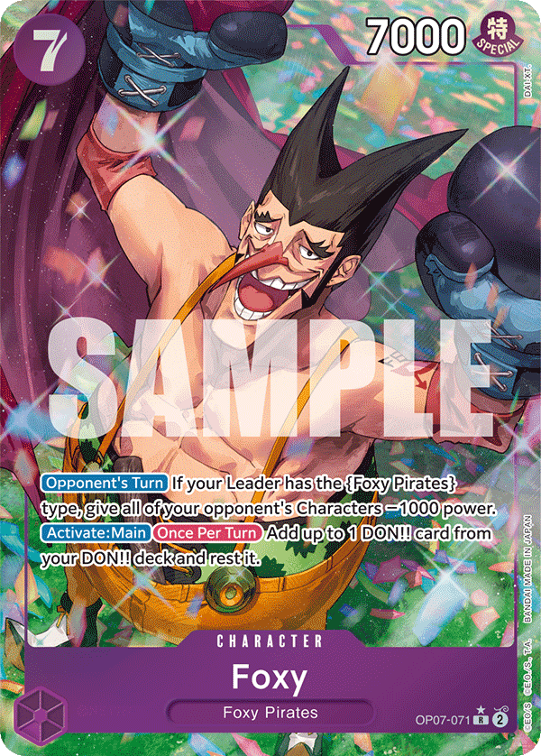 Foxy OP07-071, the R printing from OP-07 of the One Piece Card Game