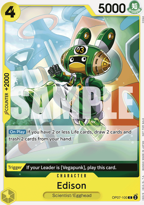 Edison OP07-100, the C printing from OP-07 of the One Piece Card Game