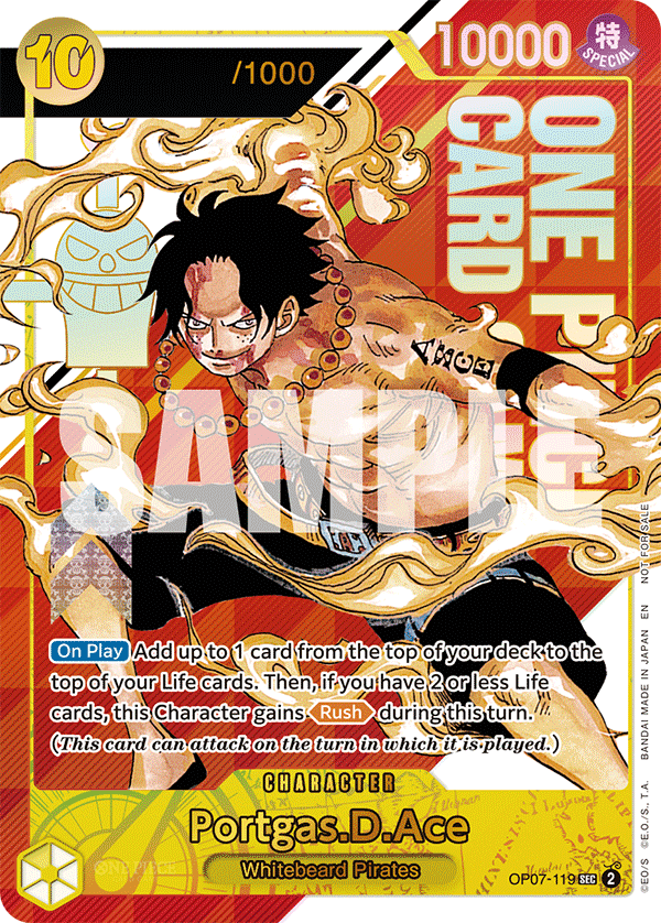 Portgas.D.Ace OP07-119, the SEC printing from OP-07 of the One Piece Card Game