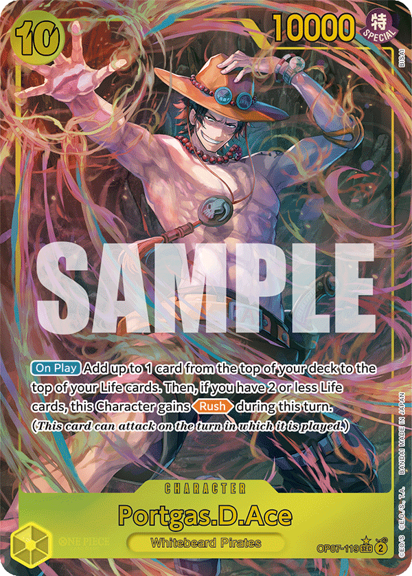 Portgas.D.Ace OP07-119, the SEC printing from OP-07 of the One Piece Card Game