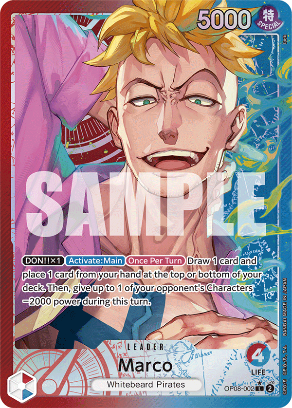 Marco OP08-002, the L printing from OP-08 of the One Piece Card Game