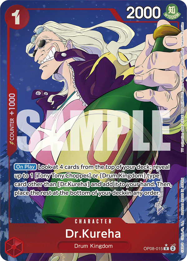 Dr.Kureha OP08-015, the R printing from OP-08 of the One Piece Card Game