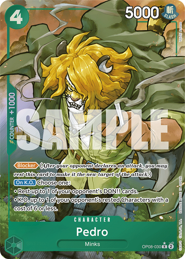 Pedro OP08-030, the R printing from OP-08 of the One Piece Card Game