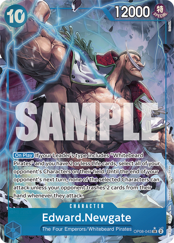 Edward.Newgate OP08-043, the SR printing from OP-08 of the One Piece Card Game