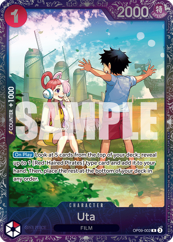 Uta OP09-002, the R printing from OP-09 of the One Piece Card Game