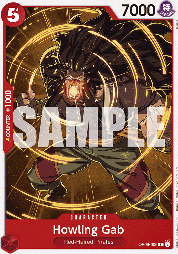 Howling Gab OP09-006, the C printing from OP-09 of the One Piece Card Game