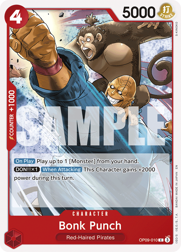Bonk Punch OP09-010, the C printing from OP-09 of the One Piece Card Game