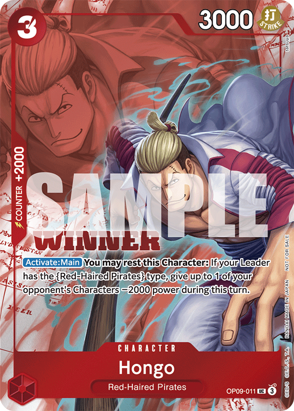 Hongo OP09-011, the UC printing from OP-09 of the One Piece Card Game