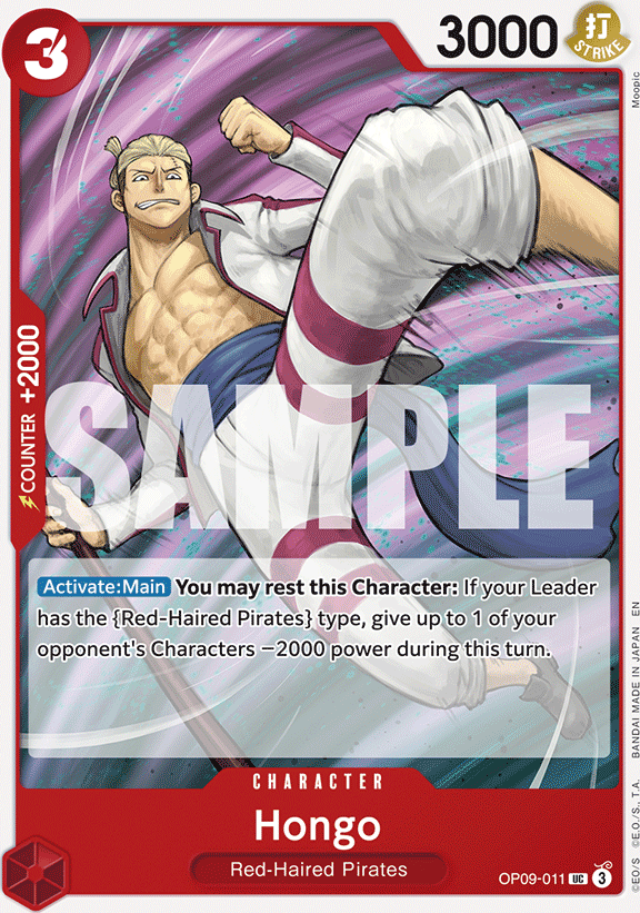 Hongo OP09-011, the UC printing from OP-09 of the One Piece Card Game