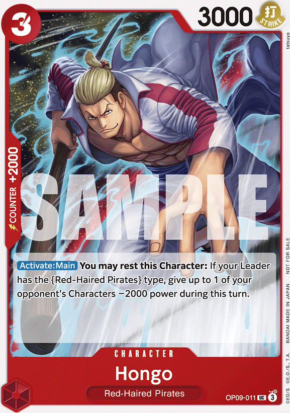 Hongo OP09-011, the UC printing from OP-09 of the One Piece Card Game