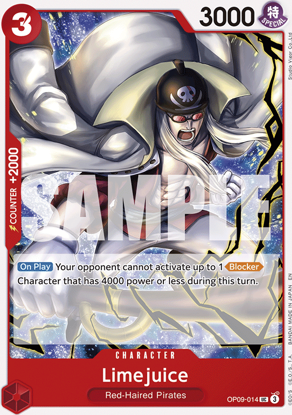 Limejuice OP09-014, the UC printing from OP-09 of the One Piece Card Game
