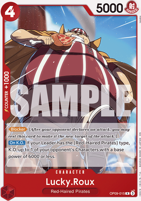 Lucky.Roux OP09-015, the R printing from OP-09 of the One Piece Card Game