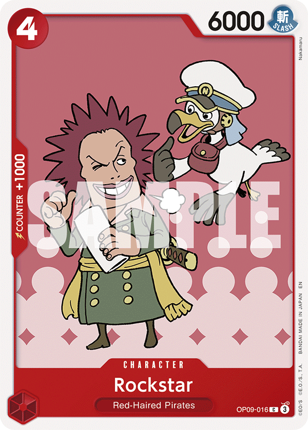 Rockstar OP09-016, the C printing from OP-09 of the One Piece Card Game