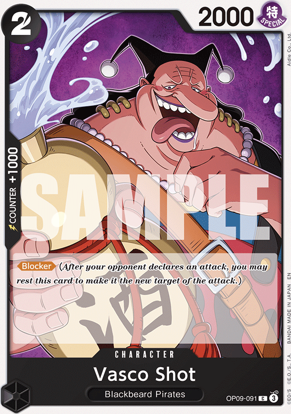Vasco Shot OP09-091, the C printing from OP-09 of the One Piece Card Game