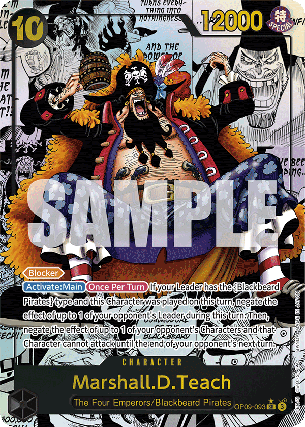 Marshall.D.Teach OP09-093, the Manga printing from OP-09 of the One Piece Card Game