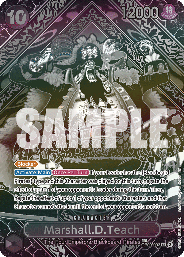 Marshall.D.Teach OP09-093, the SP printing from OP-09 of the One Piece Card Game