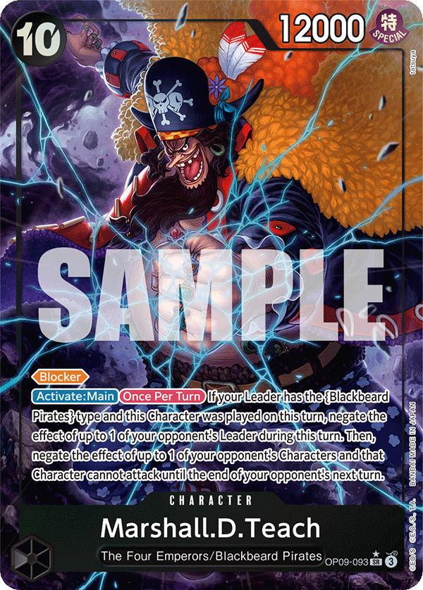Marshall.D.Teach OP09-093, the SR printing from OP-09 of the One Piece Card Game
