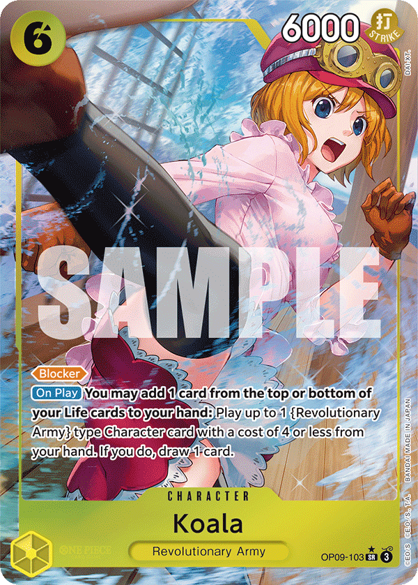 Koala OP09-103, the SR printing from OP-09 of the One Piece Card Game