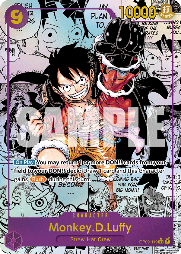 Monkey D. Luffy OP09-119, the Manga printing from OP-09 of the One Piece Card Game